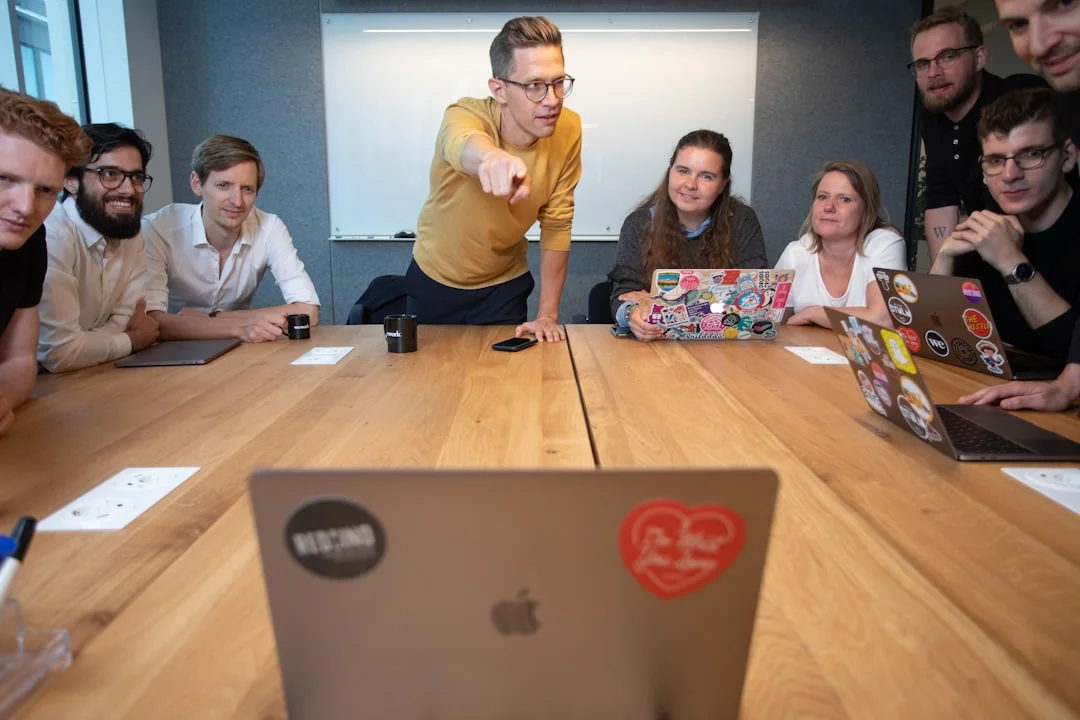 Mockup shown on a laptop and smartphone for design presentations in a contemporary workspace.
